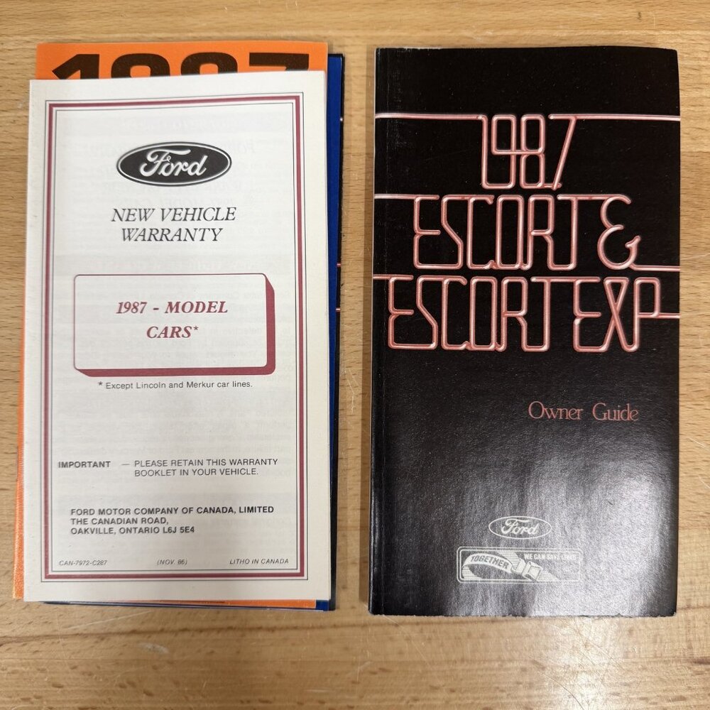 1987 Ford Escort & Escort EXP Owners Manual User Guide Reference Operator Book